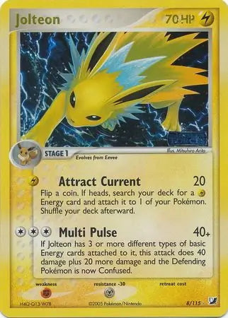 EX Unseen Forces Jolteon #8/115 reverse holo